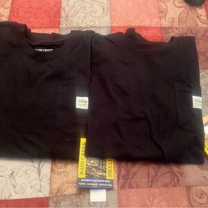 (2) Men's Bass Creek Outfitters Black Long Sleeve Pocket T-Shirts size M / NWT